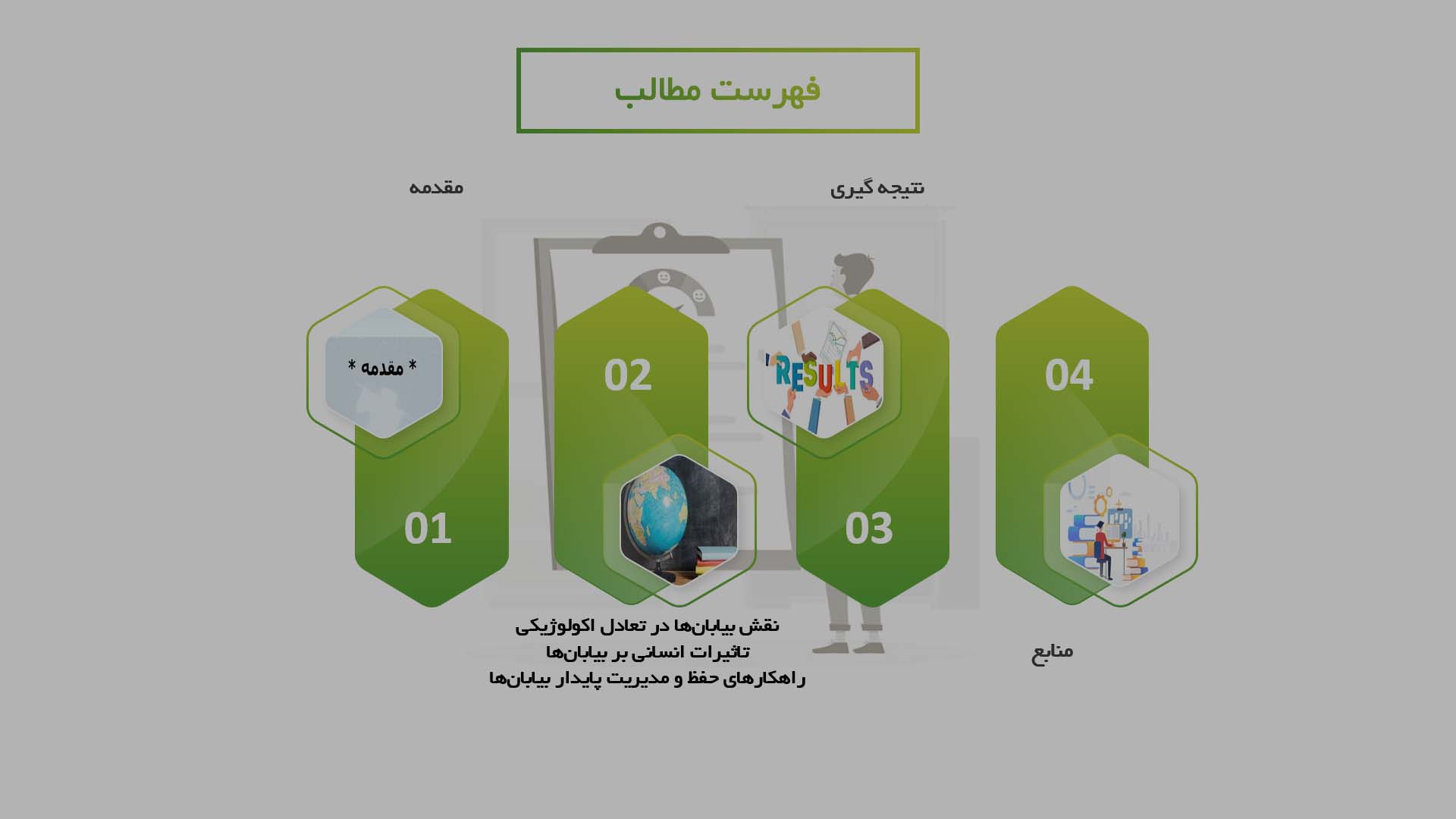 پاورپوینت در مورد نقش بیابان‌ها در تعادل اکولوژیکی